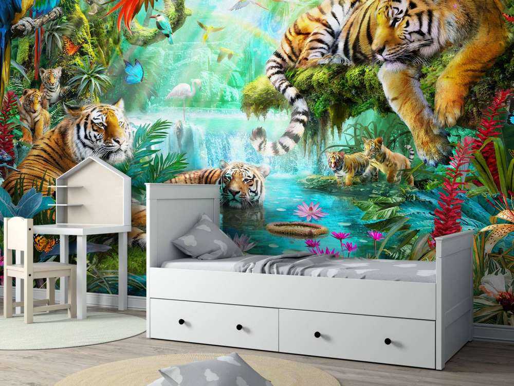 Tigers and Cubs in Lagoon