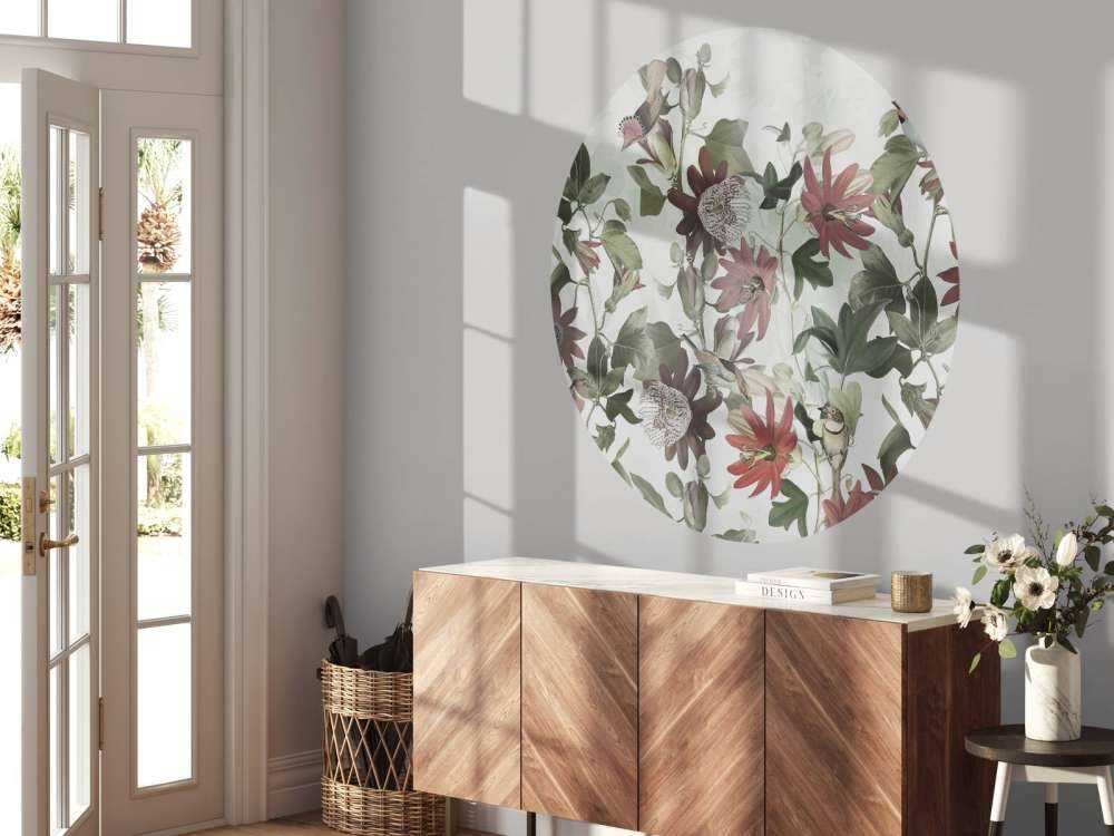 Sette Uccelli in Foliaggio Incantato - Verde Pastello