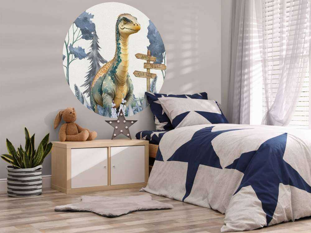 Baby brachiosaurus nella giungla blu