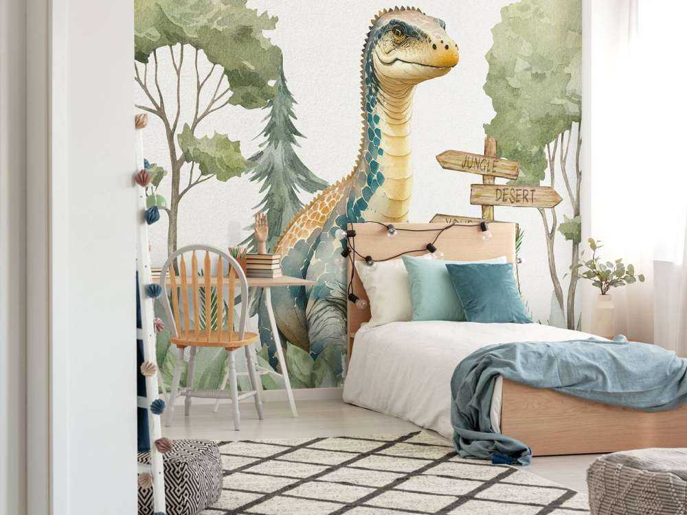 Baby brachiosaurus nella giungla