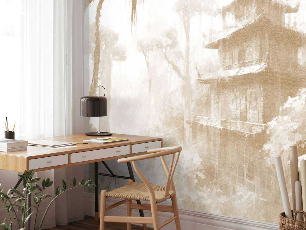 Capanna Nascosta nella Foresta Nebbiosa, taupe