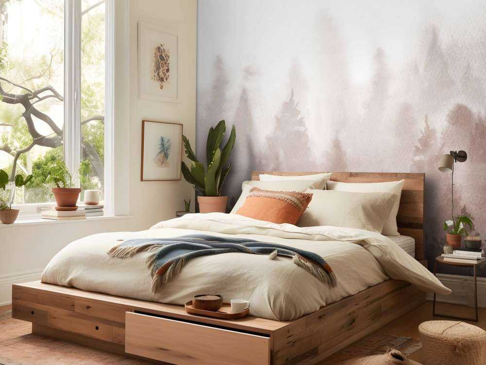 Foresta realizzata con acquerello