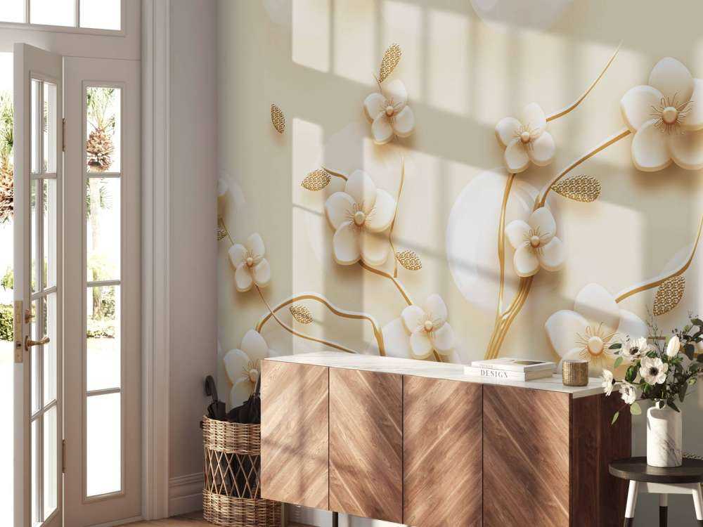 Ramo d'oro con fiori