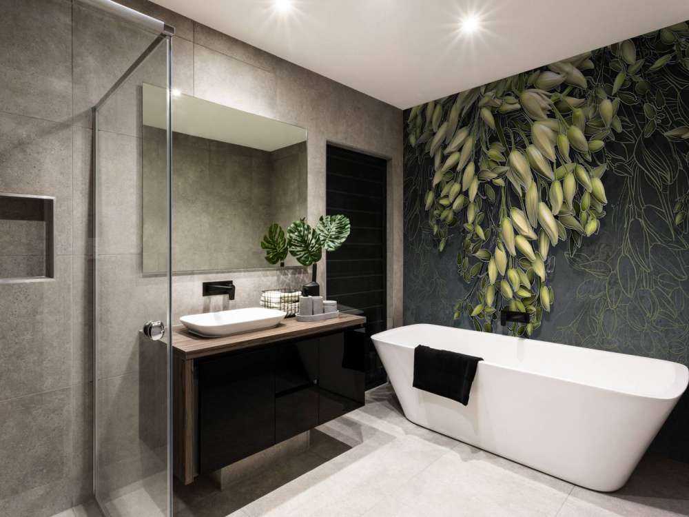 Cálices blancos sobre una estructura de hormigón gris oscuro