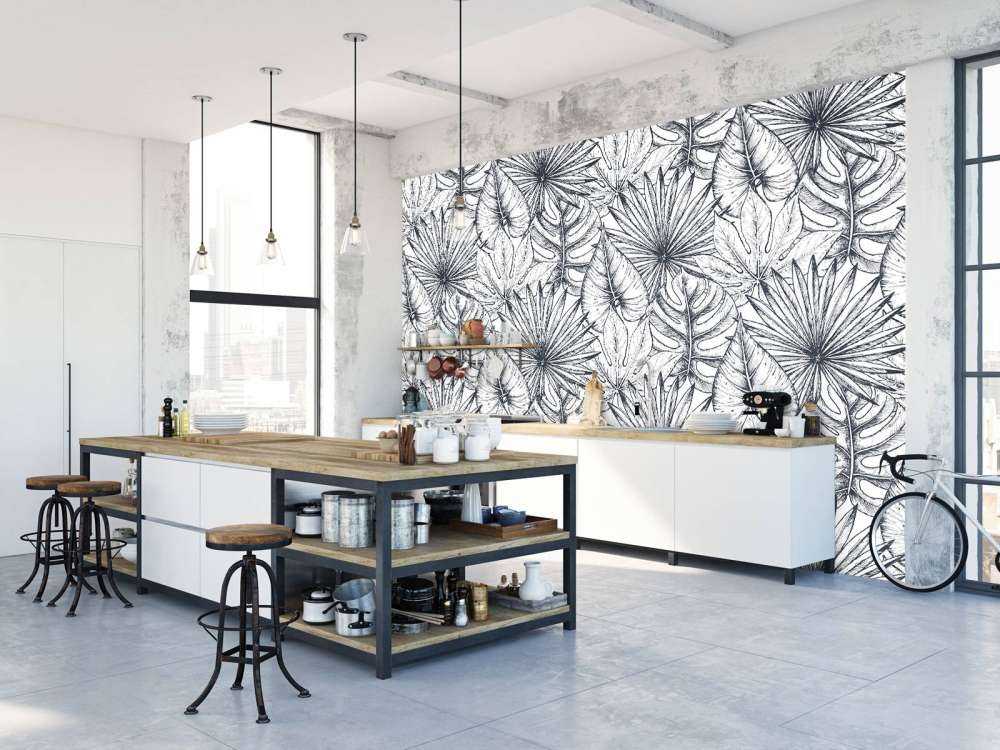 Foglie bianche disegnate