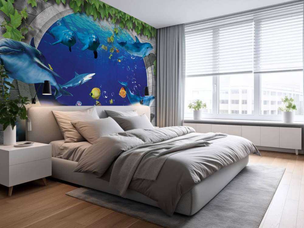 Delfini attraverso il muro