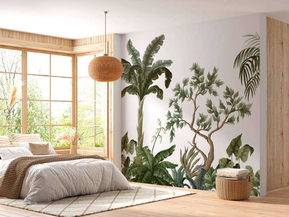 Paesaggio della giungla con palme