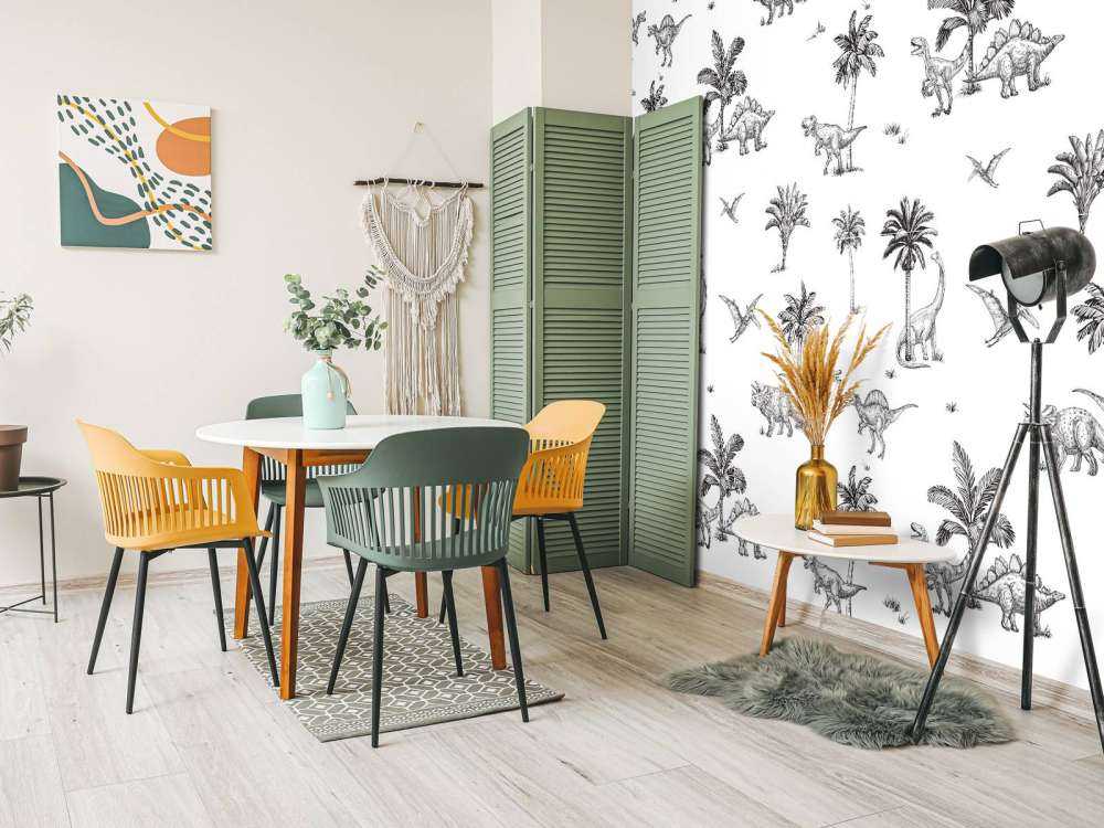 Disegno di dinosauri in bianco e nero