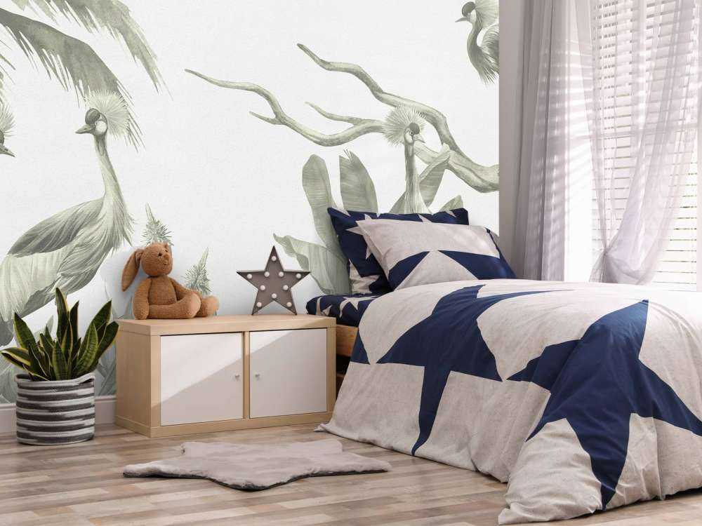 Giungla con gru in verde