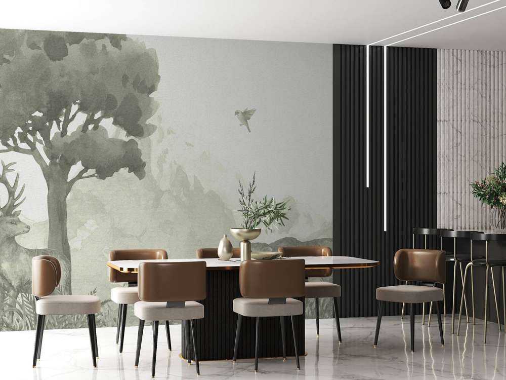 Animali della foresta in verde