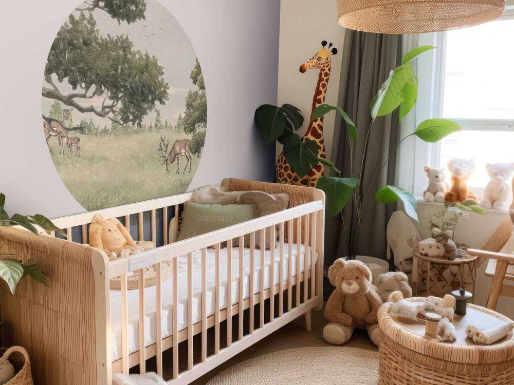 Paesaggio con animali in beige