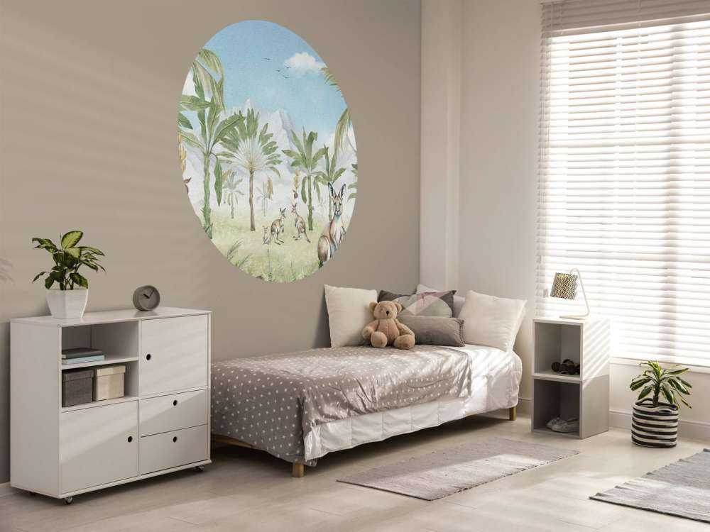 Paesaggio di canguri a colori