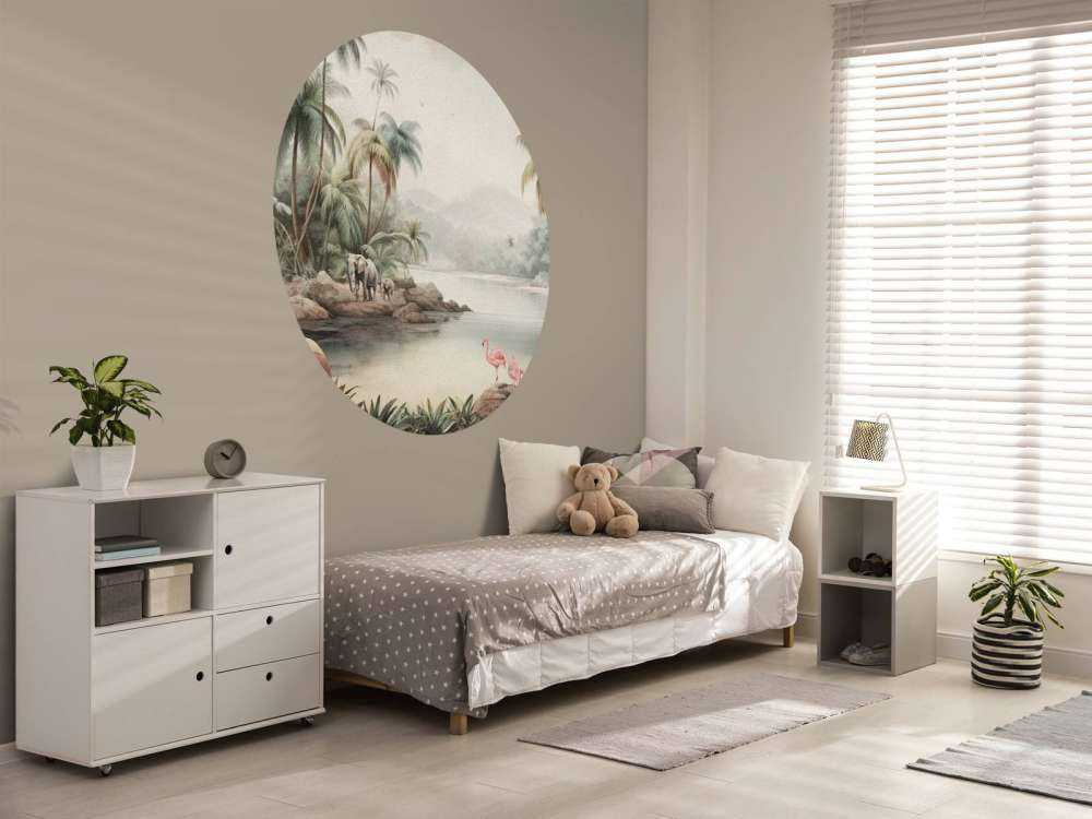 Paesaggio della giungla con animali a colori