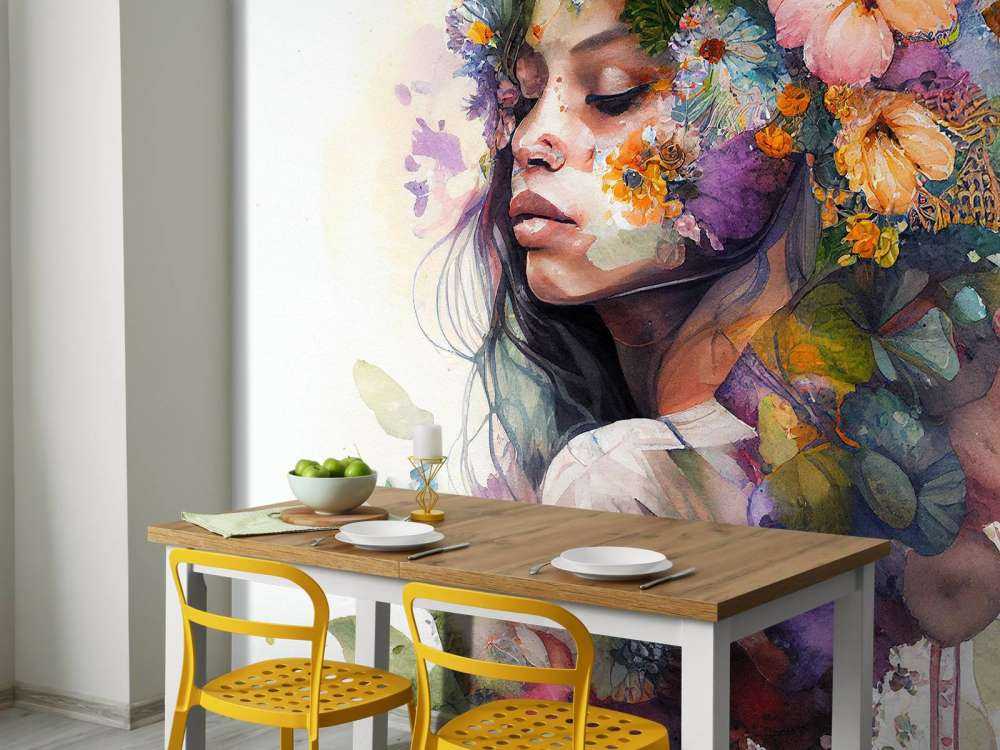 Watercolor Tropical Woman #6