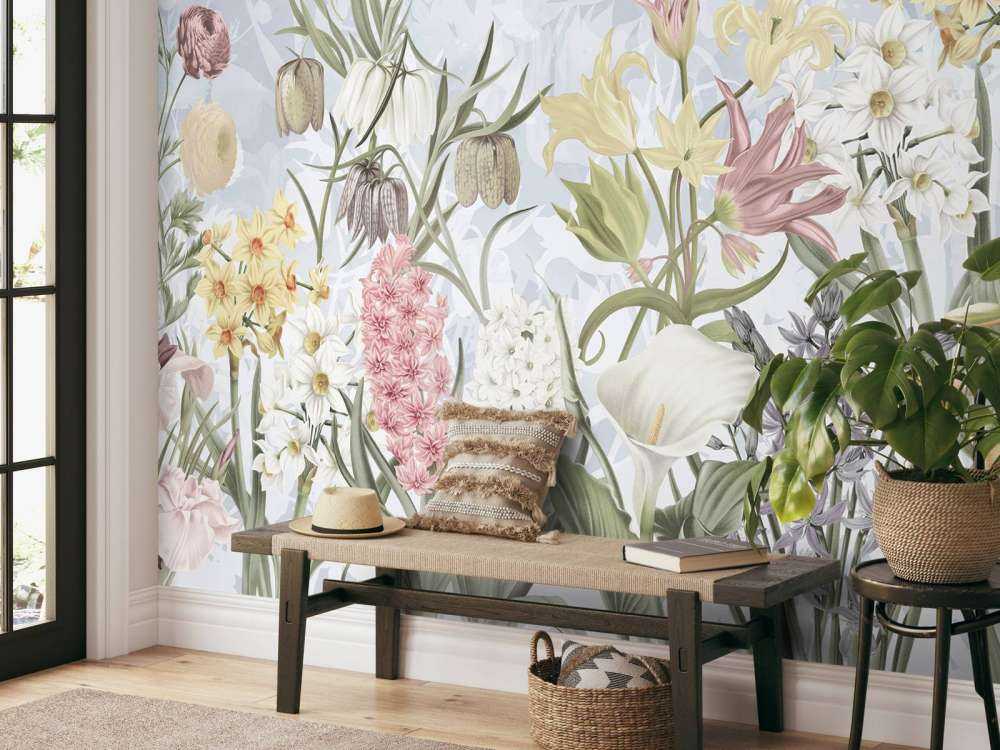 Fiori di Primavera - Blu Cielo Morbido