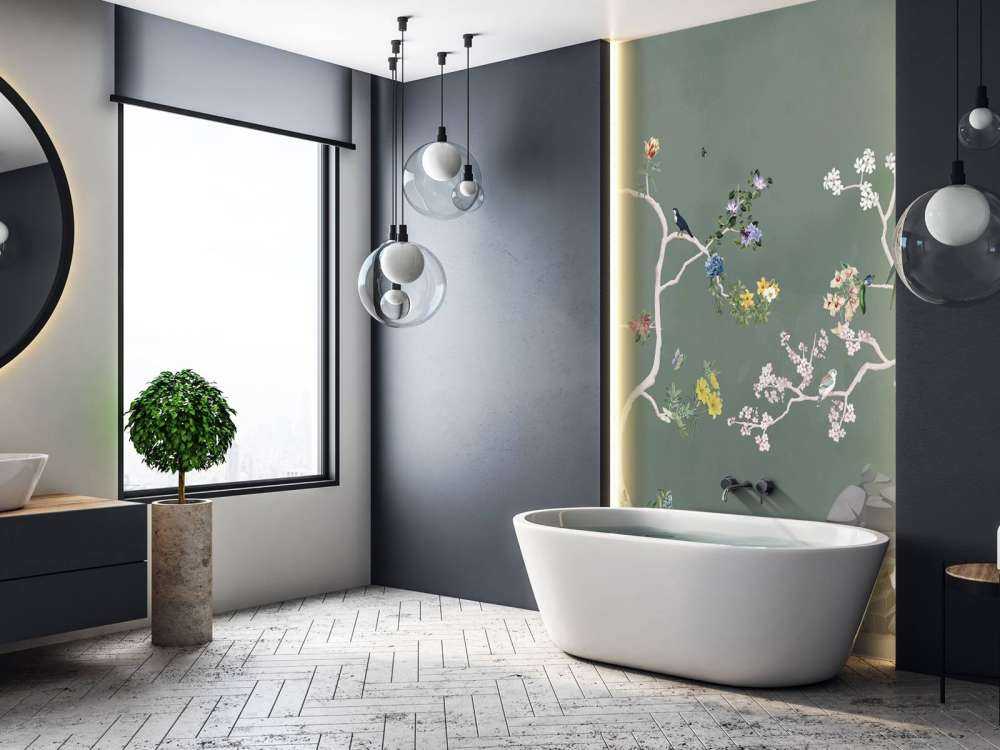 Birds in Garden Panorama 6