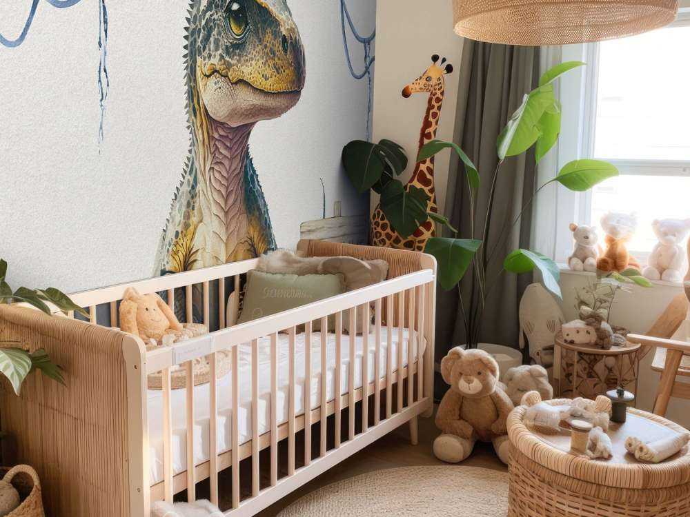 Baby t-rex nella giungla blu