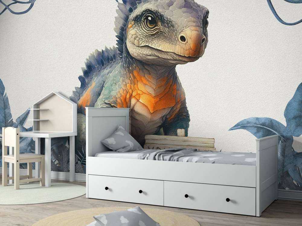 Baby ankylosaurus nella giungla blu