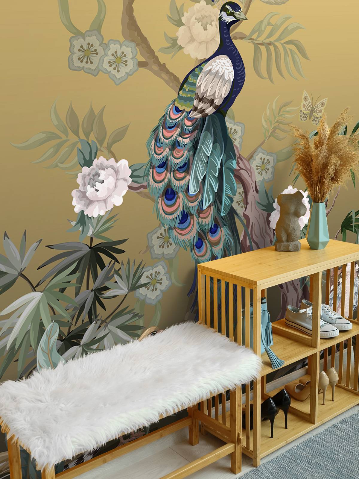 Pavoni e Peonie - Oro, image size:1200x1600