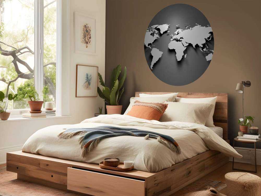 Mappa del mondo in 3D nero