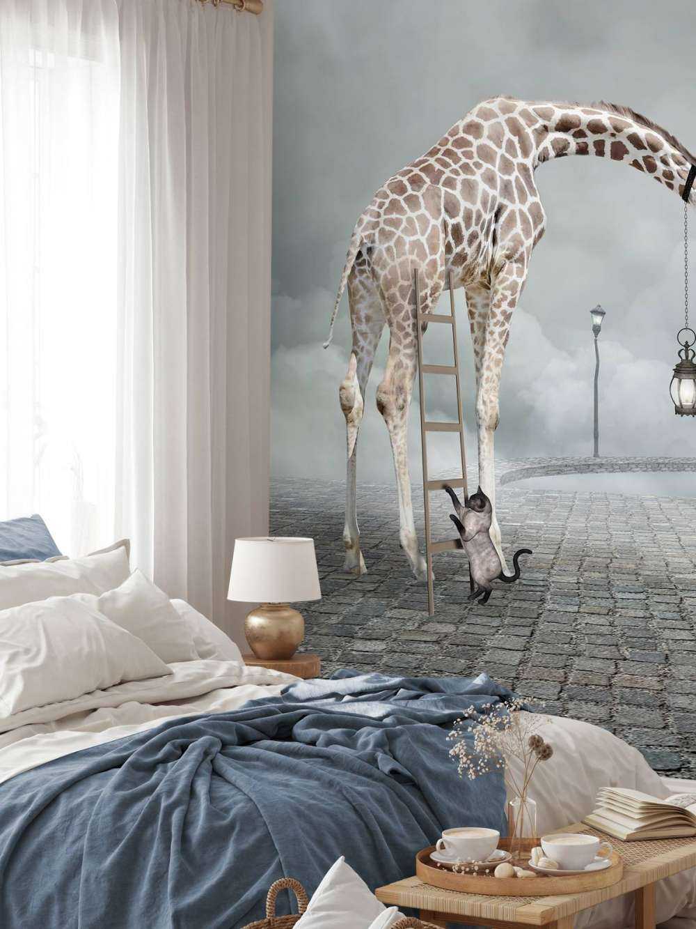 Paesaggio fantastico con animali