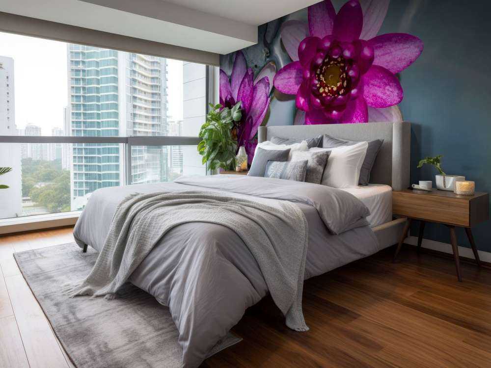 Fiore di loto rosa nell'acqua