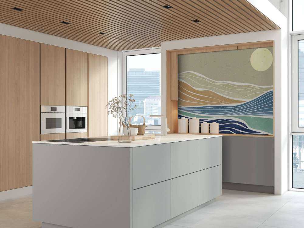 Onde dell'oceano colorate dal sole