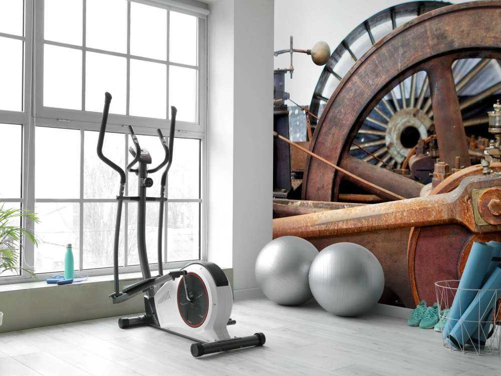 Parte della linea di trasmissione di un motore a vapore (B) 