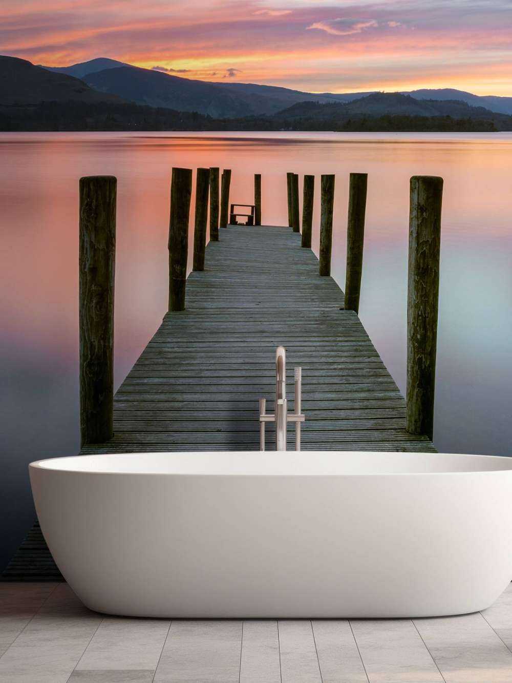 Ponteggi al tramonto rosa