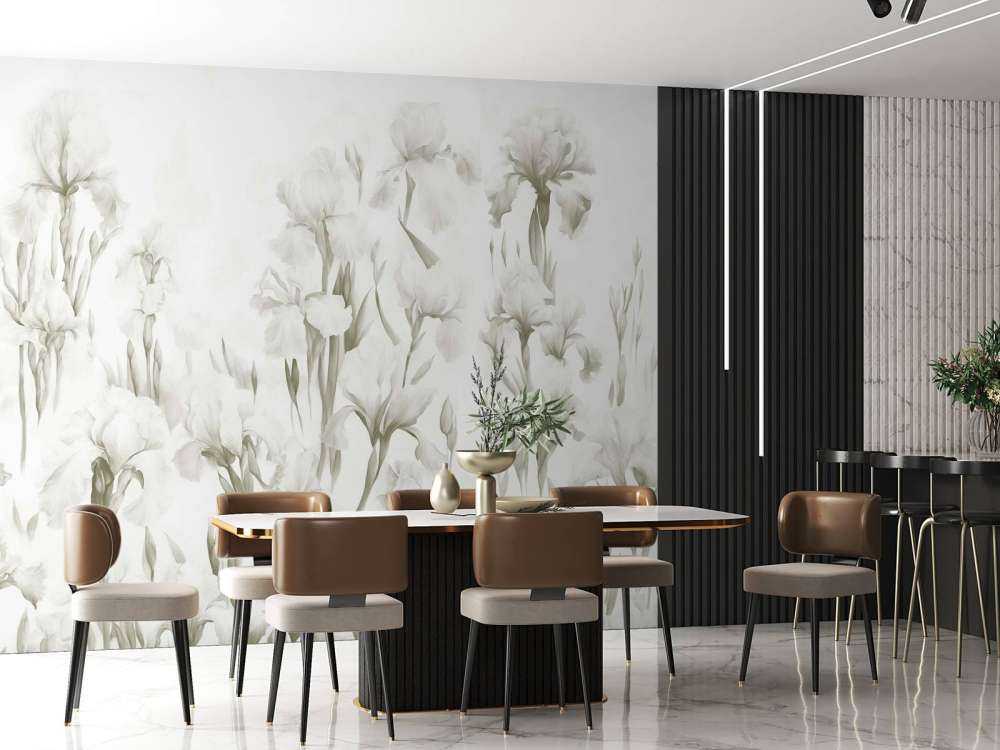 Iris danzano senza soluzione di continuità in seppia chiaro