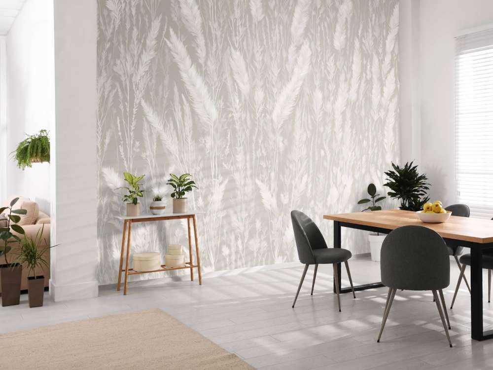 Muro di erbe di campo - grigio