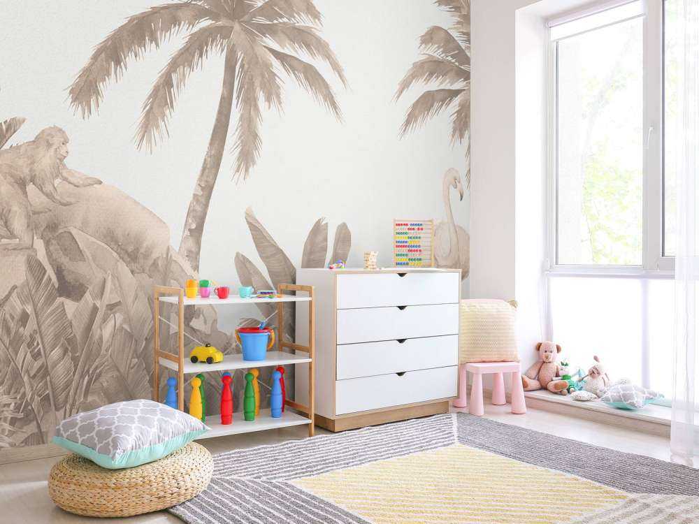 Scimmie e fenicotteri