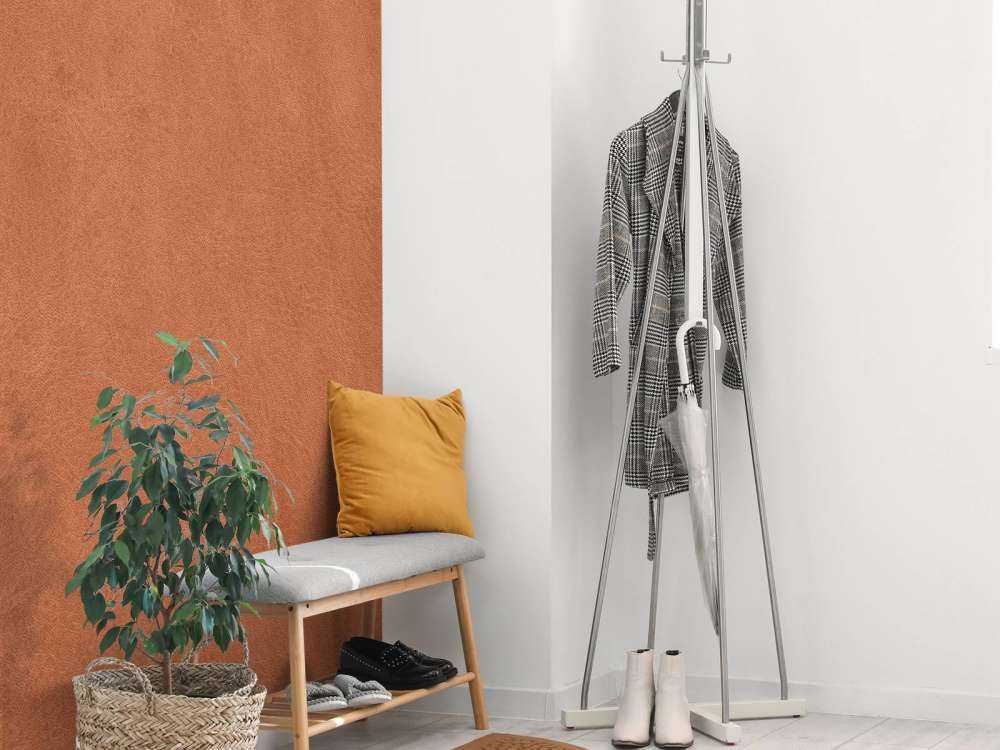 Struttura in pelle nei colori della terracotta