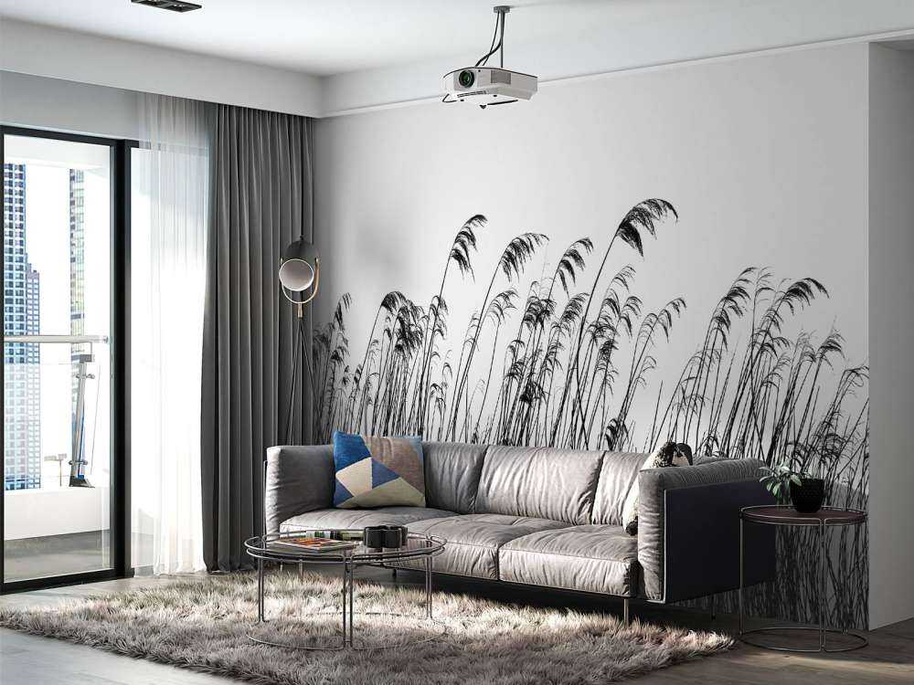 Cannaiola sul lungomare in bianco e nero