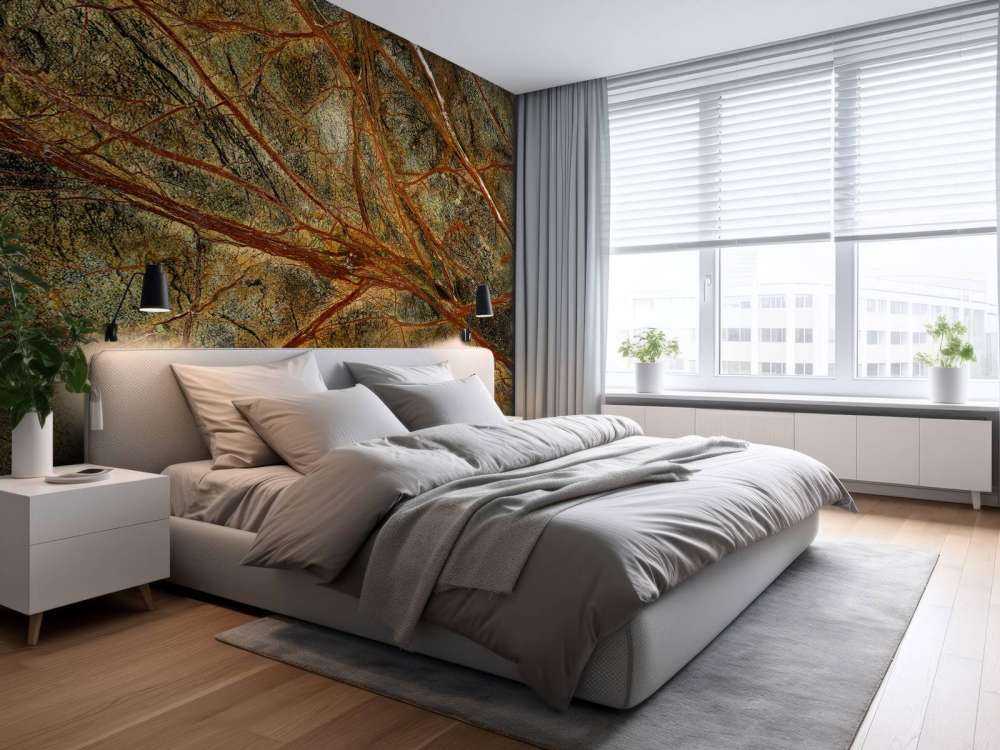 Marmo verde con venature colorate