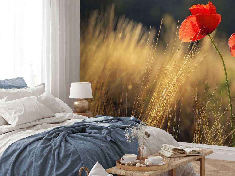 Papaveri in un campo di grano