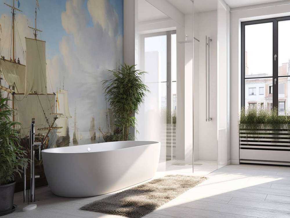 Carta da parati fotografica Rijksmuseum. Navi olandesi su un mare calmo.