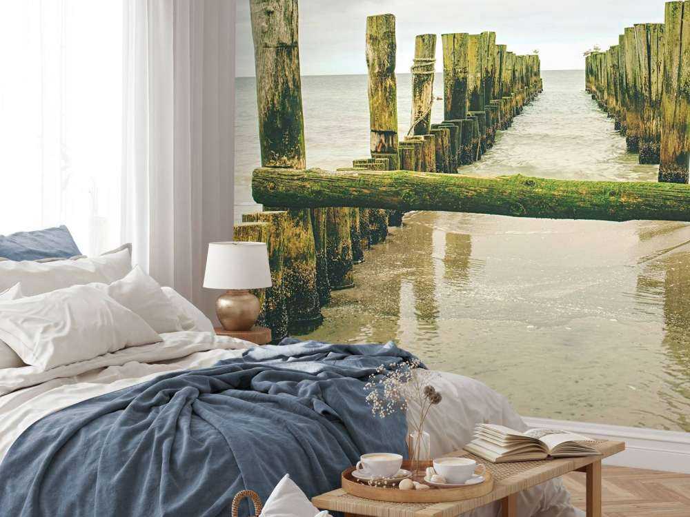 Teste di palo Mossy nell'acqua