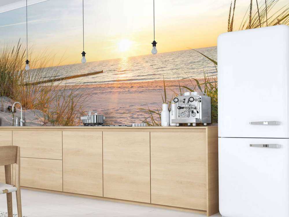 Spiaggia di dune con tramonto