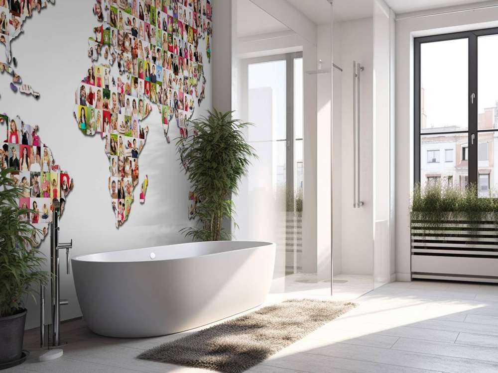 Mappa del mondo formata da foto