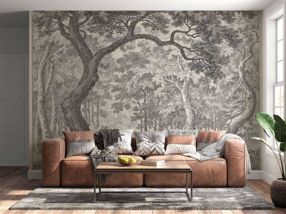 Vista sulla foresta con due cervi