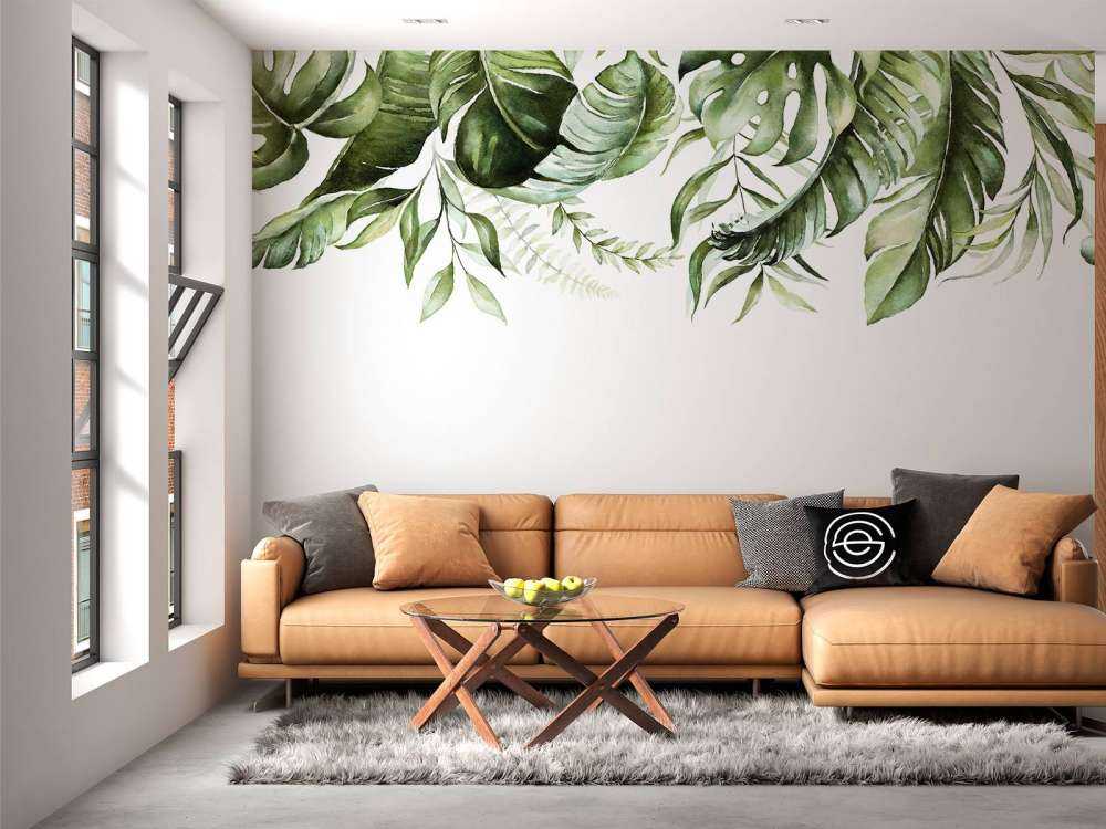 Foglie tropicali ad acquerello