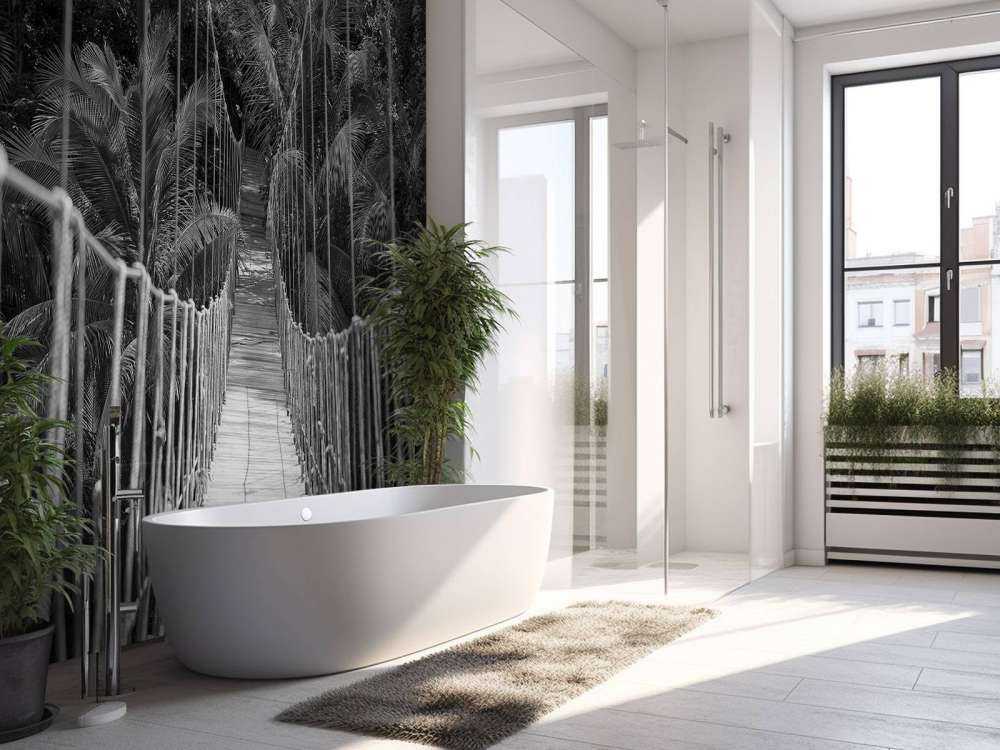 Ponte di legno tra le palme