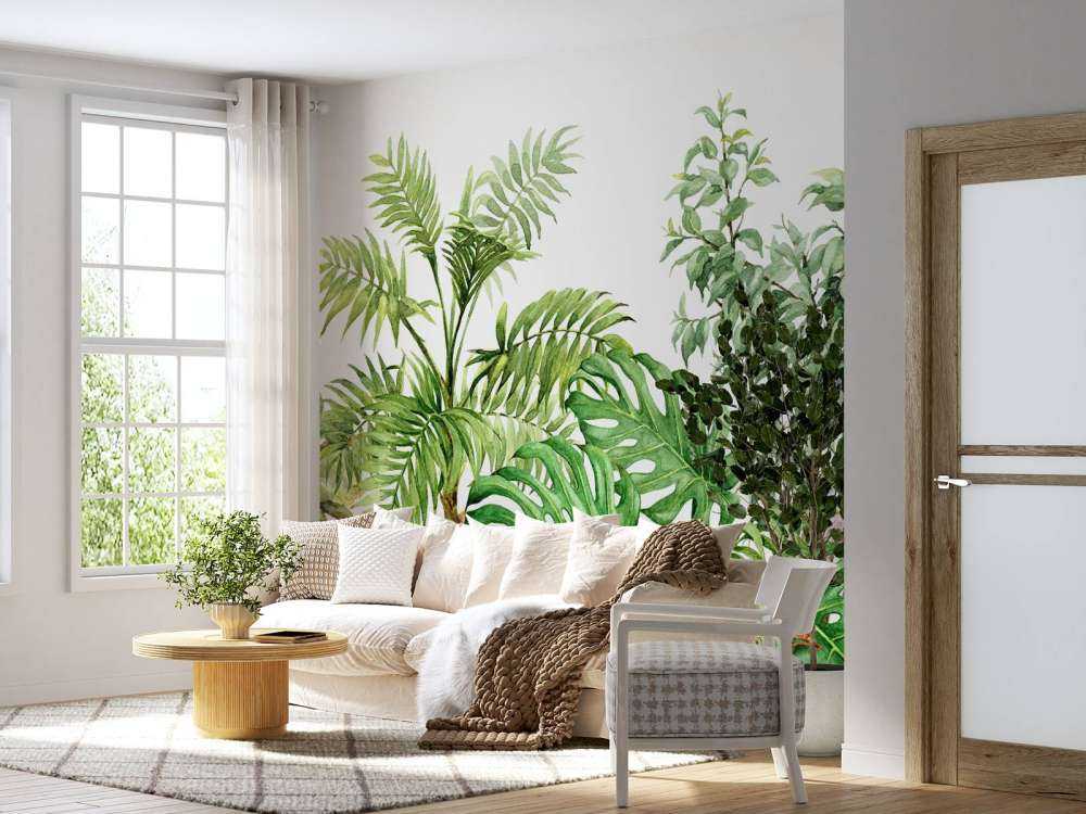 Piante tropicali di acquerello