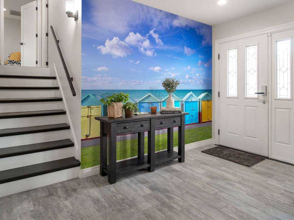 Capanne colorate sulla spiaggia