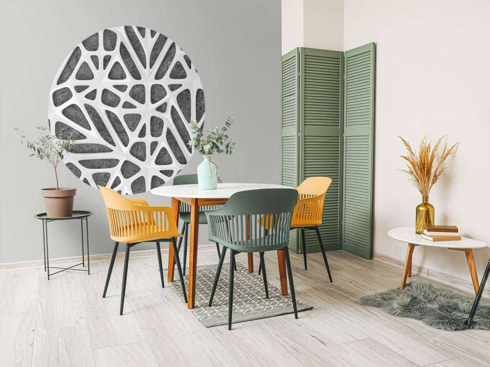 Modello bianco su cemento