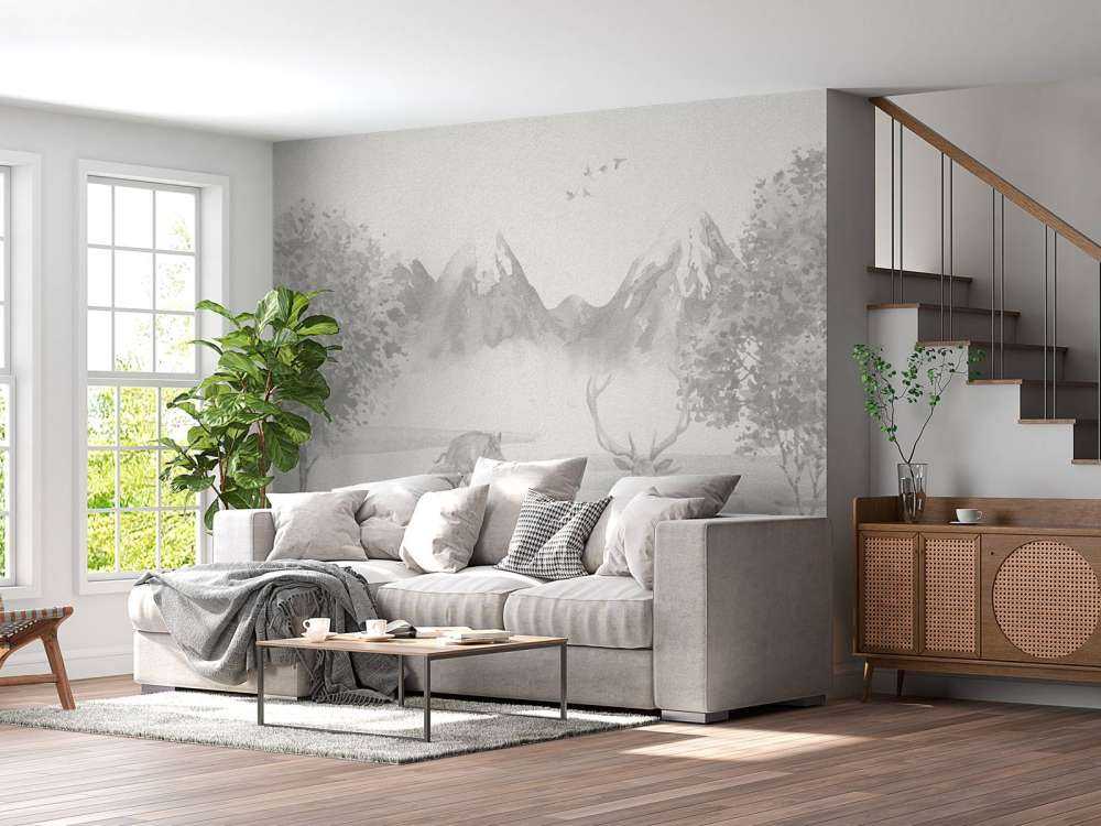 Animali della foresta in tonalità di grigio