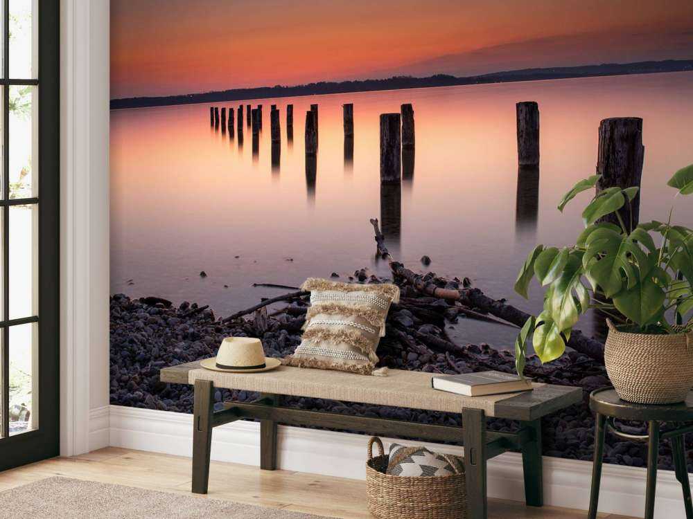 Spiaggia tranquilla rosa