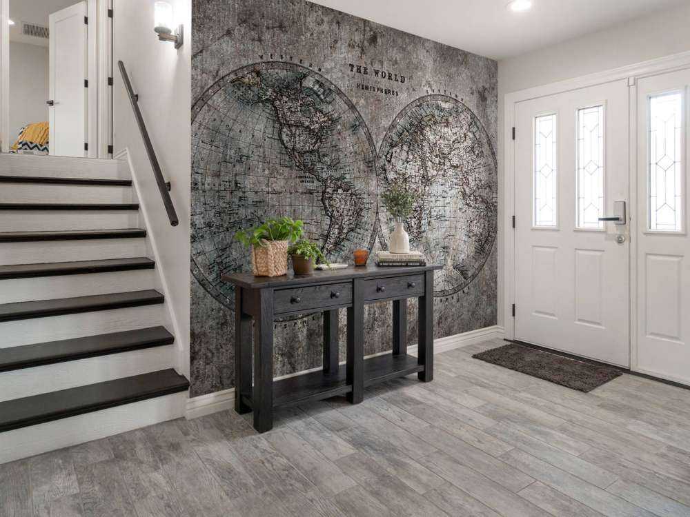 Mappa del mondo con sfumature di grigio