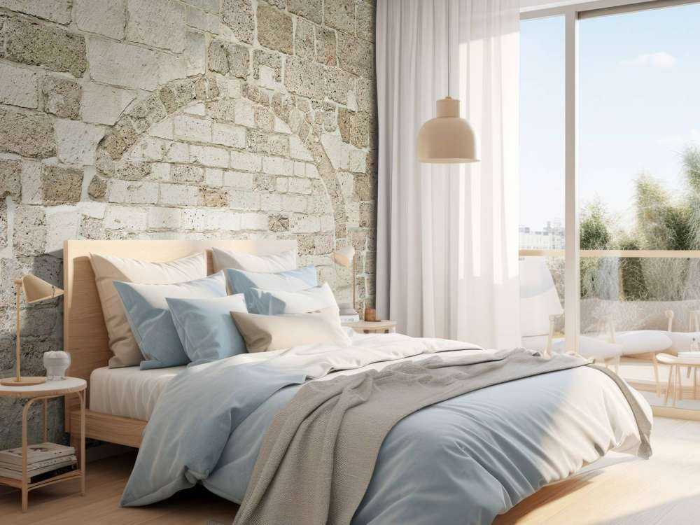 Vecchio muro di pietra con arco